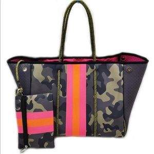 N E W! Neoprene Camo with Pink Tote Bag